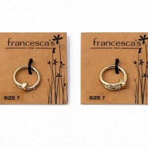 Francesca's Collections Gold Ring Set size 7, 2 rings, brand new